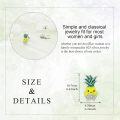 wholesale 925 Sterling Silver Pineapple Stud Earrings with Cubic Zirconia - Cute Tropical Fruit Jewelry for Women (Summer Fruits)-0-5