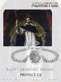 wholesale 925 Sterling Silver Saint Dominic Medal Charm Bracelet with Extender Chain for Men Women Boys Girls  (Silver)-0-5
