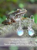 wholesale 925 Sterling Silver Frog with Blue Moonstone Drop Earrings Gifts for Her-0-5
