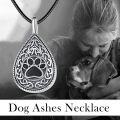 wholesale 925 Sterling Silver Tear Drop Pet Urn with Black Paw Print and Celtic Knot Design - Personalized Customization Available-0-4