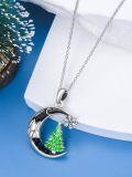 wholesale 925 Sterling Silver Christmas Tree Snowflake Moon Pendant Necklace-0-5
