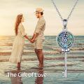 wholesale 925 Sterling Silver 3D Skull & Opal Triple Moon Goddess Key Pendant Necklace-0-2