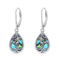 wholesale 925 Sterling Silver Bee Drop Earrings Wholesale With Iridescent Inlay-Hummingbird Earrings