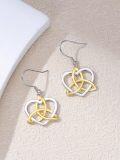 wholesale 925 Sterling Silver Heart-Shaped Celtic Knot Drop Earrings - Gifts for Her-0-3