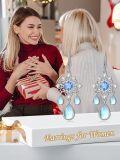 wholesale 925 Sterling Silver Blue Crystal Teardrop Moonstone Chandelier Earrings for Women-0-4