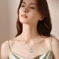 wholesale 925 Sterling Silver Celtic Knot Rainbow Crystal Pendant Necklace For Women-0-7
