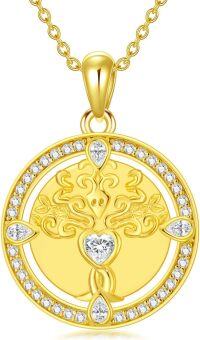 wholesale Gold Plated 925 Sterling Silver Tree of Life Heart Pendant Necklace for Women-Tree of Life Necklace