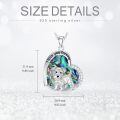 wholesale 925 Sterling Silver Boston Terrier Bone Pendant Necklace With Abalone Inlay-0-2