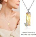 wholesale 925 Sterling Silver Honeycomb & Citrine Bumble Bee Pendant Necklace for Women-0-3