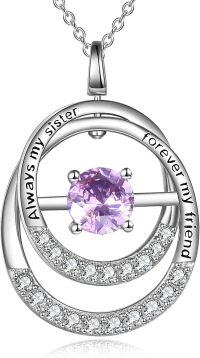 wholesale TOUPOP Birthday Gifts For Sister Sister Gifts From Sister Alexandrite Pendant Necklace With June Birthstone Jewelry Always My Sister Forever My Friend Christmas Gifts For Women Friends -undefined