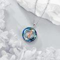 wholesale 925 Sterling Silver Blue CZ Circle Pendant Golf Lovers s for Her-0-2