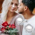 wholesale 925 Sterling Silver 925 Celtic Knot Pearl Studs with Cubic Zirconia (Silver)-0-4
