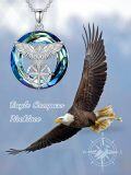 wholesale TOUPOP Eagle Necklace 925 Sterling Silver Compass Necklace Pendant With Crystal Christmas Birthday Valentines Day Jewelry Gifts For Women Wife Mom -0-4