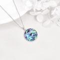 wholesale 925 Sterling Silver Wolf Pendant Necklace Wholesale With Abalone Moonstone-0-3