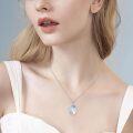 wholesale 925 Sterling Silver Blue Moonstone Jellyfish Pendant Necklace for Women-0-1