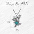 wholesale  Sterling Silver Real Gemstone Eagle Necklace for Men Vintage Hawk Pendant -0-4
