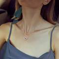 TOUPOP Sterling Silver Rose Gold Plated Birthstone Crystal Heart Necklace-0-4
