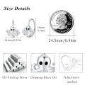 wholesale 925 Sterling Silver Octopus Hoop Earrings White Gold Plated Black Eyes Sea Animal Jewelry-0-5