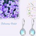 wholesale 925 Sterling Silver Blue Opalite Floral Vine Drop Leverback Earrings-0-2