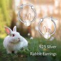 wholesale 925 Sterling Silver Rabbit Pearl Hoop Earrings Gift for Women-0-2