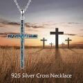 wholesale 925 Sterling Silver Turquoise Cross Necklace - Hypoallergenic, Handcrafted Unique Gift for Women-0-5