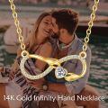 wholesale 14k Infinity Necklace Wholesale With Heart Lab Diamond Pendant And Gold Chain Elegance-0-4