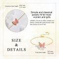 wholesale 14K Gold Pink Enamel Butterfly Charm Chain Anklet for Women Gift Idea-0-4