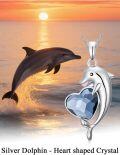 wholesale TOUPOP Dolphin Gifts For Women Sterling Silver Dolphins Crystal Pendant Necklace Ocean Jewelry For Mom Birthday Graduation Gifts For Her -0-1