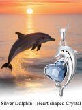 TOUPOP Sterling Silver Crystal Dolphins Pendant Necklace Gift For Women-0-1