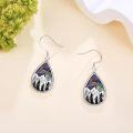 wholesale 925 Sterling Silver Teardrop Abalone Shell Mountain Forest Earring Drops for Women Gifts-0-4