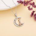 wholesale 925 Sterling Silver Moon & Fox Charm Pendant Necklace - Gifts for Women/Mom/Sister-0-3