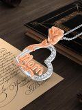 wholesale 925 Sterling Silver Lab-Grown Cubic Zirconia Rose Heart Pendant Necklaces for Women - Mothers Day Gift Ideas-0-4