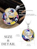 TOUPOP Sterling Silver Crystal Phoenix Necklace Pendant-0-1