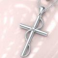 wholesale 925 Sterling Silver Cubic Zirconia Cross Pendant Necklace for Women-0-2