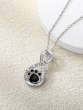 wholesale TOUPOP Cremation Jewelry For Pet Ashes Pet Urn Necklace For Ashes For Women Keepsake Cross Memory Jewelry Sterling Silver Ashes Necklace For Dog Cat Paw W/funnel Filler Kit -0-2