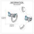 wholesale 925 Sterling Silver Butterfly Huggie Hoop Earrings with Blue Shell Inlay  for Women and Girls-0-4