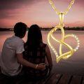 wholesale 14K Gold Infinity Heart CZ Pendant Necklace for Women-0-1