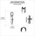 wholesale 925 Sterling Silver Cross Pendant Chain Dangle Drop Earring for Men Women-0-3