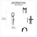 wholesale 925 Sterling Silver Cross Pendant Chain Dangle Drop Earring for Men Women-0-3