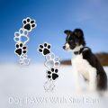 wholesale 925 Sterling Silver Black Enamel Dog Paw Print Climber Stud Earrings for Women-0-1