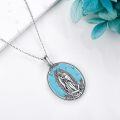 wholesale 925 Sterling Silver Turquoise Virgin of Guadalupe Pendant Necklace Catholic Gifts for Women-0-4