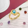 TOUPOP 925 Sterling Silver Birthstone Personalized Class Of 2024 Rings For Women-0-3