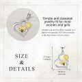 wholesale 925 Sterling Silver Honeybee and Sunflower Heart Pendant Necklace for Women-0-4