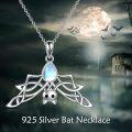 wholesale 925 Sterling Silver Rainbow Moonstone Spider Pendant Necklace for Women Gothic Halloween s-0-3