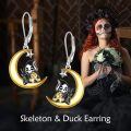 wholesale 925 Sterling Silver Grim Reaper & Chick Moon Charm Leverback Earrings Gifts for Women Girls-0-4