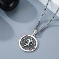 wholesale 925 Sterling Silver  Football Player Sports Charm Necklace-0-2