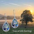 wholesale 925 Sterling Silver Abalone Shell Tree of Life Teardrop Dangle Earrings for Women-0-1