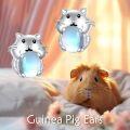 wholesale 925 Sterling Silver Moonstone Cat Guinea Pig Stud Earrings for Women-0-2