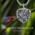 wholesale TOUPOP Dragonfly Urn Necklace For Ashes 925 Sterling Silver Heart Cremation Jewelry For Ashes Heart Dragonfly Keepsake Necklace For Ashes Memorial Gifts For Women Men -0-1