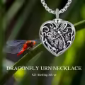 TOUPOP Sterling Silver & Stone Dragonfly Urn Necklace For Ashes Memorial Jewelry-0-1